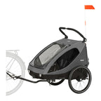 Sykkeltilhenger Dryk Duo for 2 barn bakside
