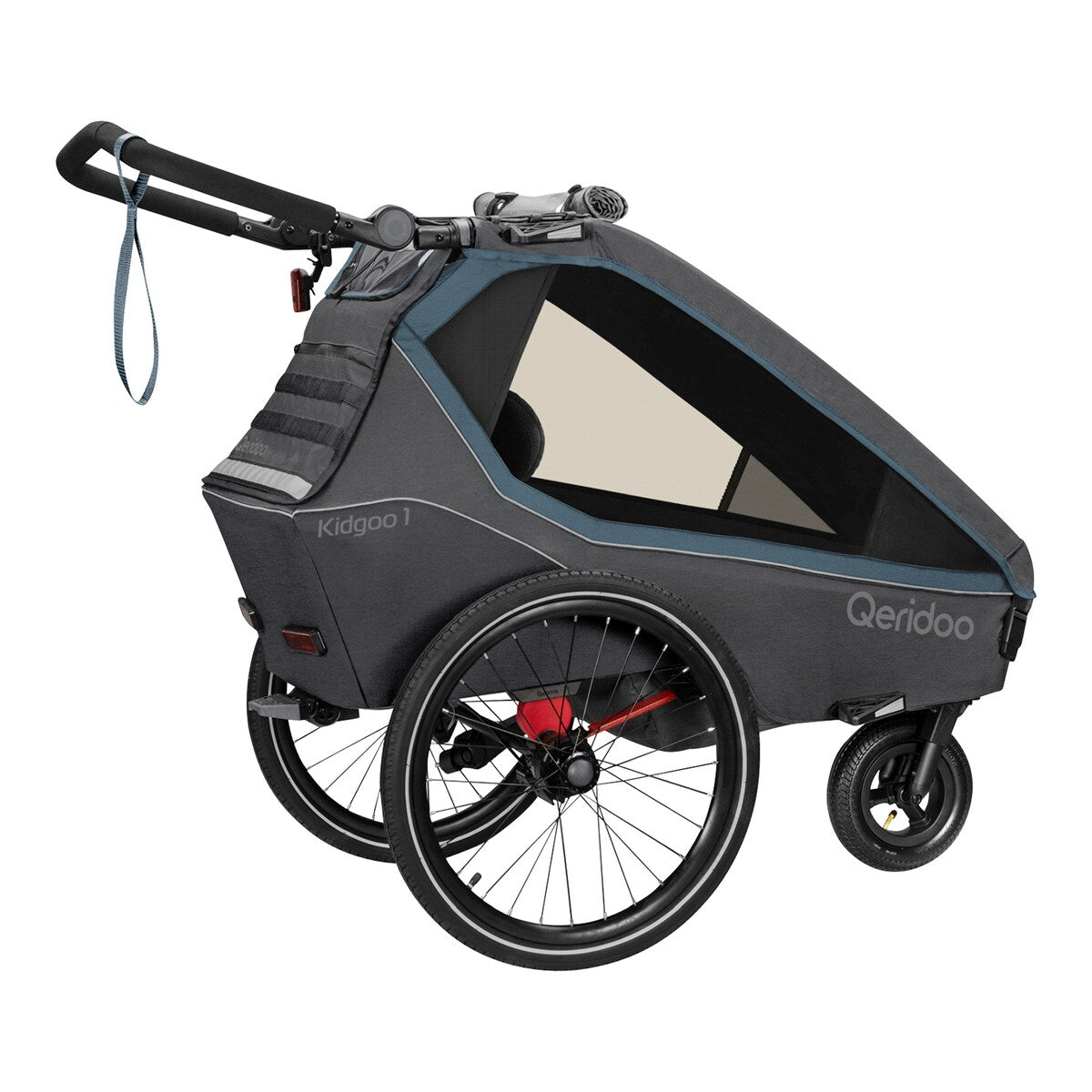 Detalj av Sykkeltilhenger Kidgoo 1 jogger og buggy hjul