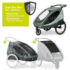 Sykkelvogn 2-i-1 Dryk Duo Plus for 2 barn bakside