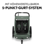 Sykkelvogn 2-i-1 Dryk Duo Plus for 2 barn sammenfoldet