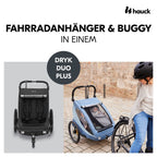 Sykkelvogn Dryk Duo Plus 2-i-1 for 2 barn svart bakside