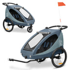 Sykkelvogn Dryk Duo Plus 2-i-1 for 2 barn foran
