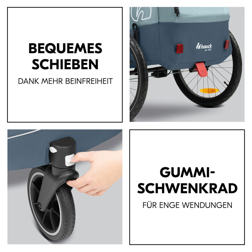 Sykkelvogn Dryk Duo Plus 2-i-1 med sammenrullet soltak