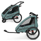 Sykkelvogn og trille Qupa 2 Plus forfra