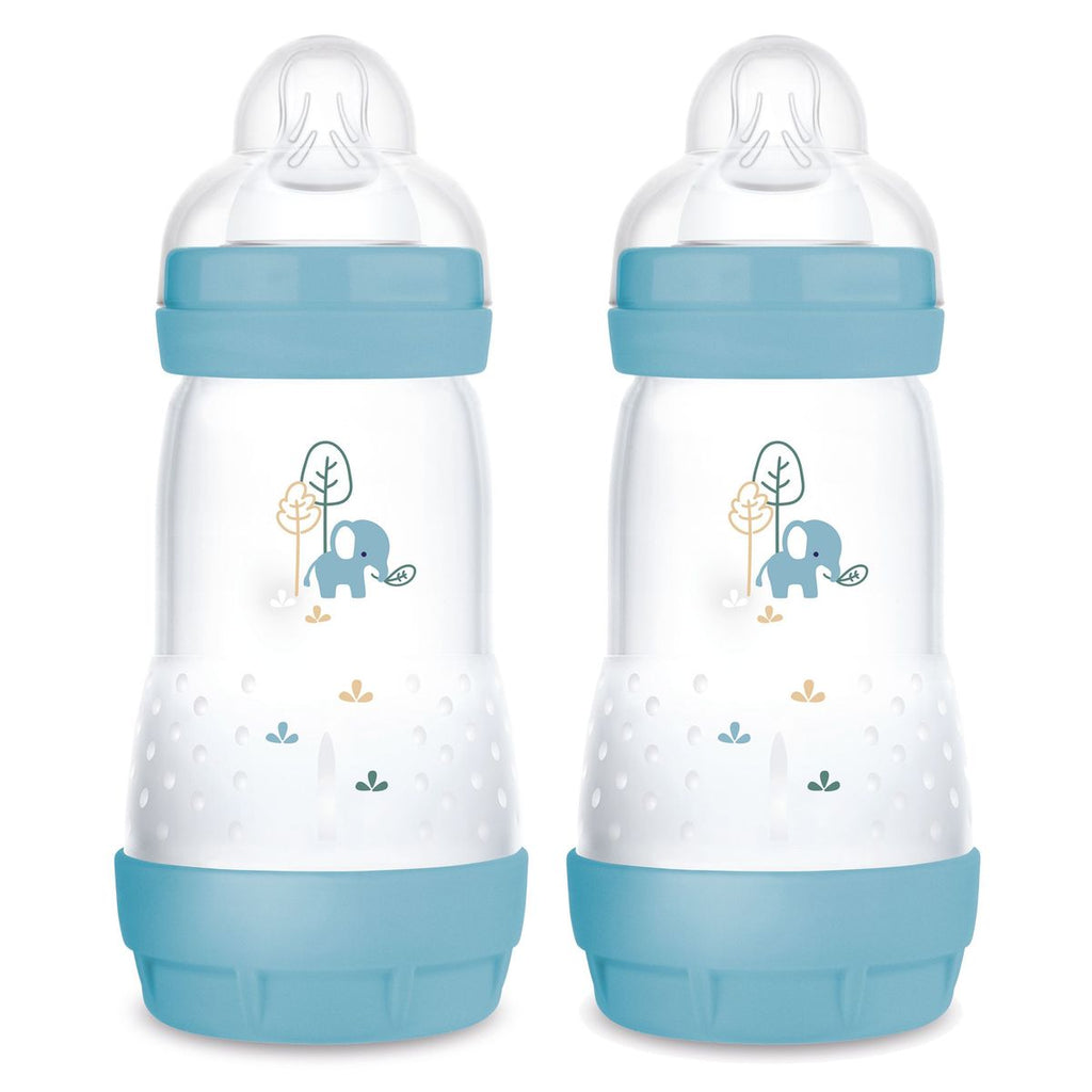 Tåteflaske 2-pakning Easy Start Anti-Colic 260 ml blå forfra