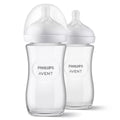 Tåteflaske i glass 2-pakning 240 ml, smokk 1M+ - Philips Avent forfra