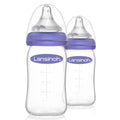 Tåteflaske i glass 2-pakning 160 ml NaturalWave str. S - Lansinoh forfra