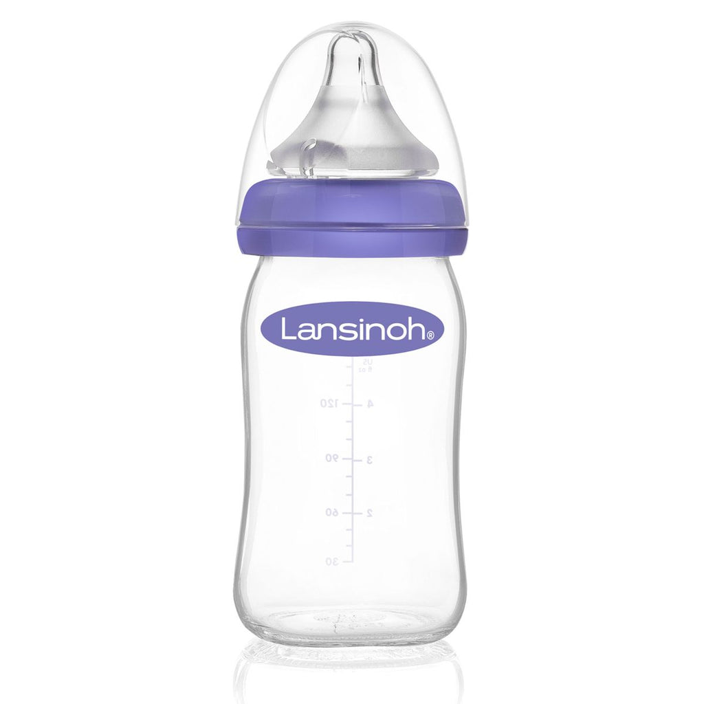 Tåteflaske i glass 2-pakning 160 ml NaturalWave str. S - Lansinoh sett med alle deler
