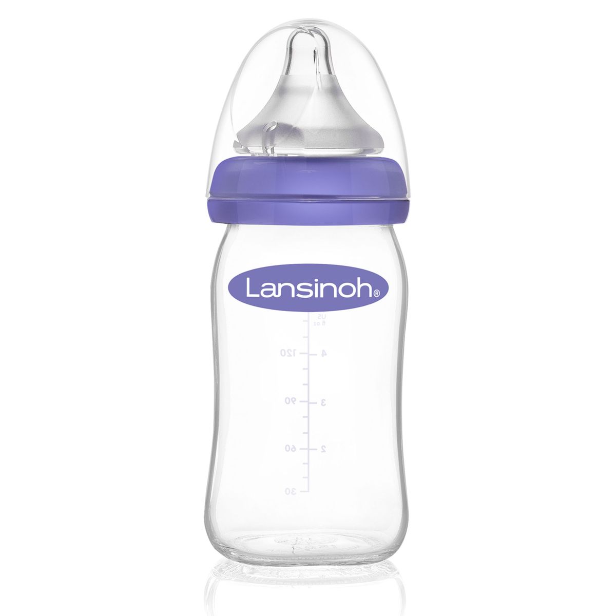 Tåteflaske i glass 2-pakning 160 ml NaturalWave str. S - Lansinoh sett med alle deler