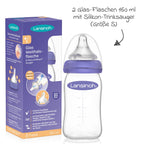 Tåteflaske i glass 2-pakning 160 ml NaturalWave str. S - Lansinoh bakside