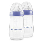 Tåteflaske i plast 2-pakning 240 ml NaturalWave str. M forfra