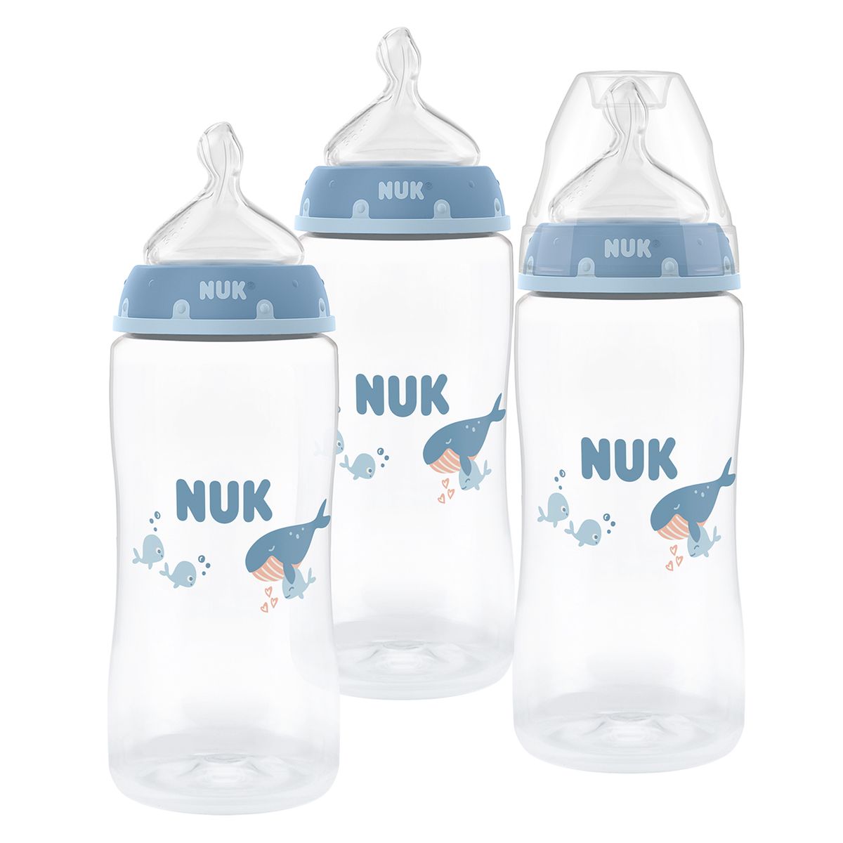 Tåteflasker i plast First Choice Plus 3-pak 300 ml str. M - Nuk for trygg mating