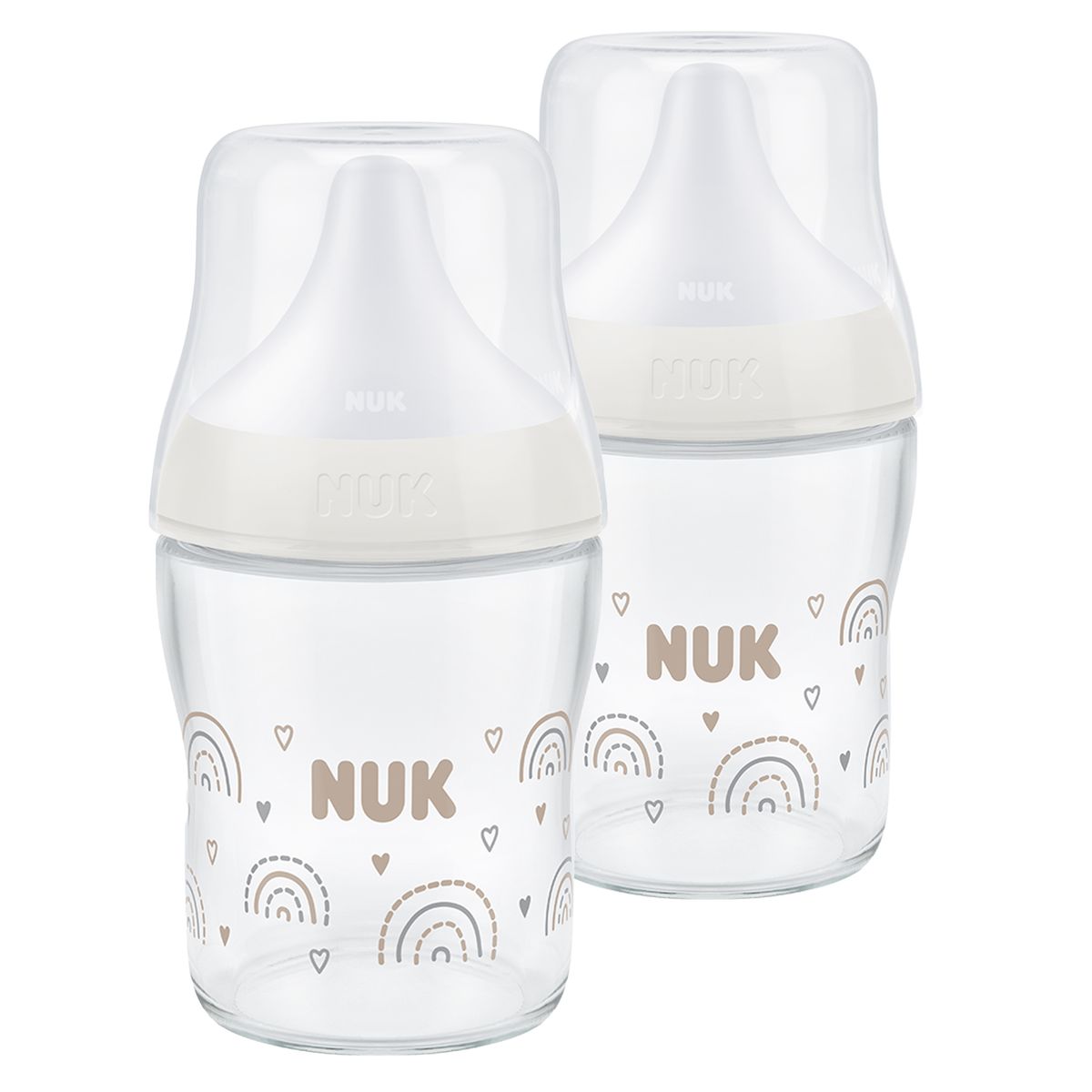 Tåteflasker i glass Perfect Match 2-pak 120 ml str. S - Nuk forside