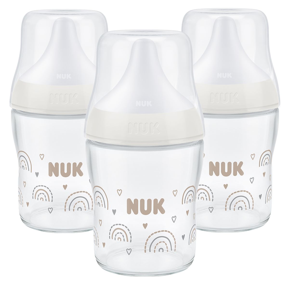 Tåteflasker i glass Perfect Match 3-pak 120 ml str. S - Nuk forfra