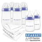 Tåteflaskesett 9 deler NaturalWave smokk str. S og M - Lansinoh forfra
