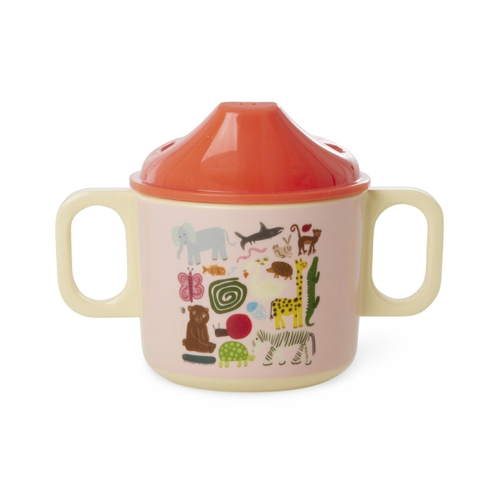 Tåtekopp i melamin Wildlife pink 250 ml forfra