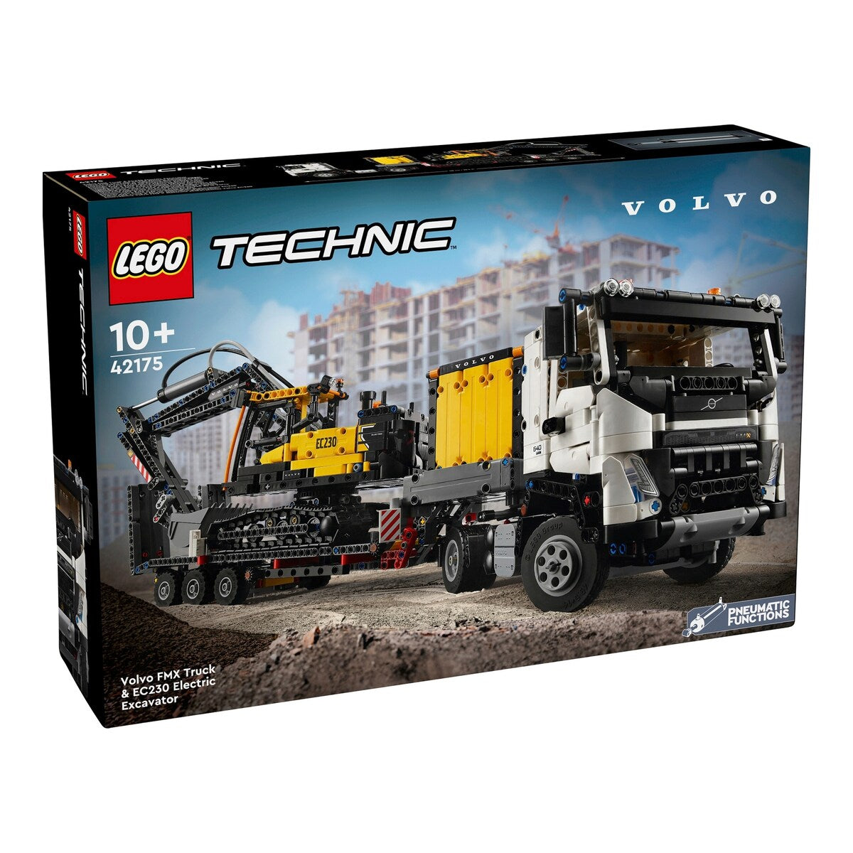 Technic Volvo FMX lastebil med EC230 Electric beltegraver forfra