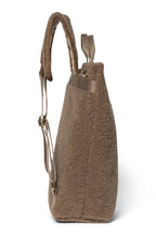 Teddyryggsekk for voksne brun 41x39 cm bakside