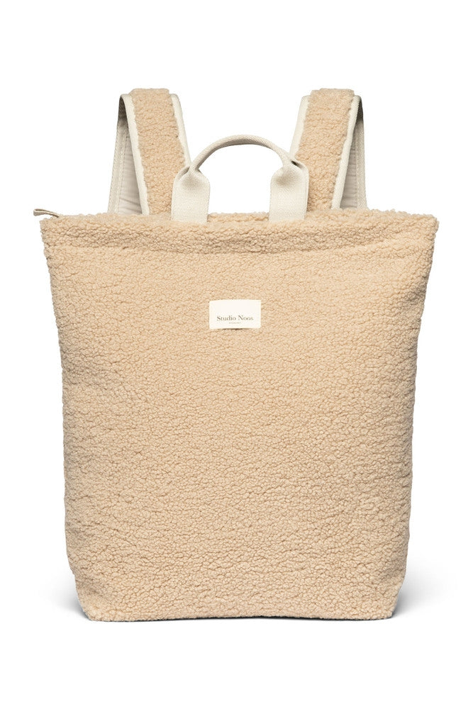 Teddyryggsekk for voksne ecru 41x39 cm polyester Studio Noos forfra