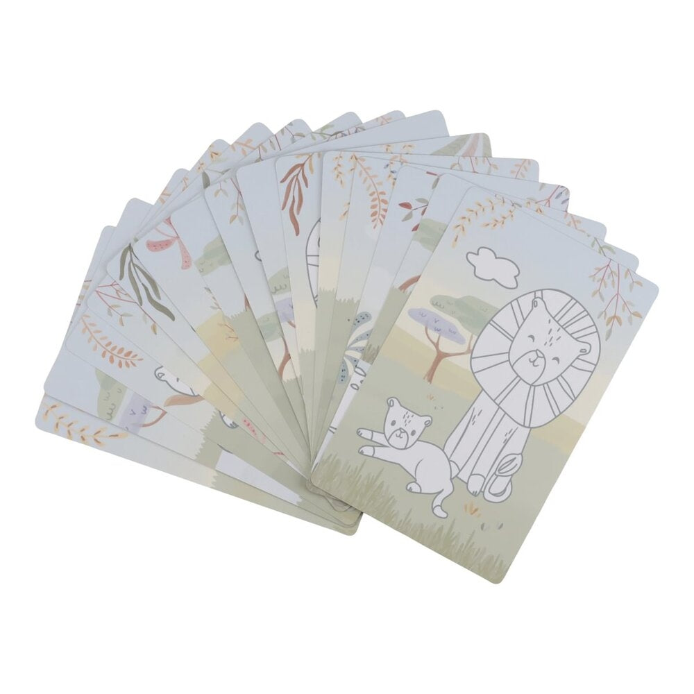 Tegnetablet Safari Friends med 30 maler - Little Dutch