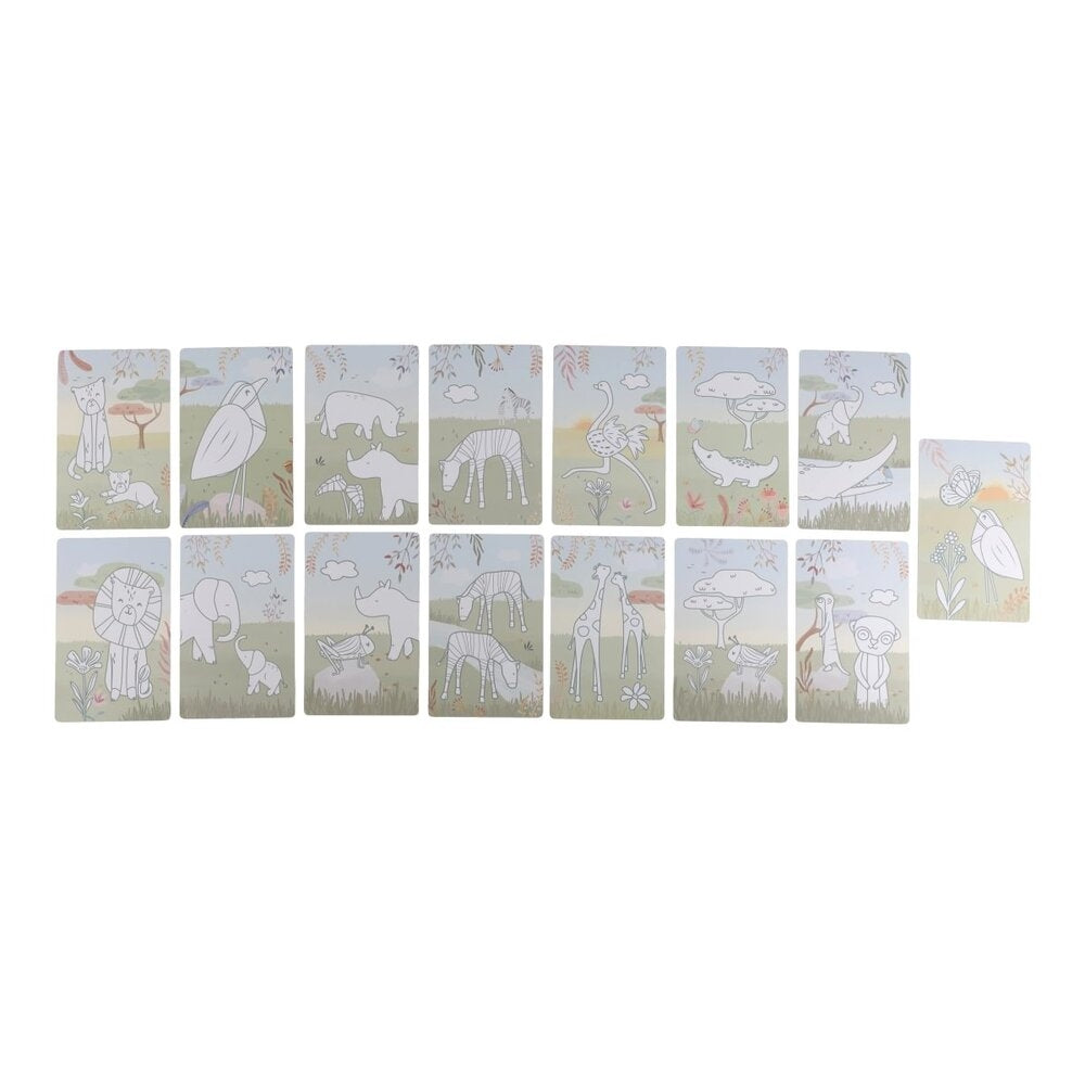 Tegnetablet Safari Friends med 30 maler - Little Dutch