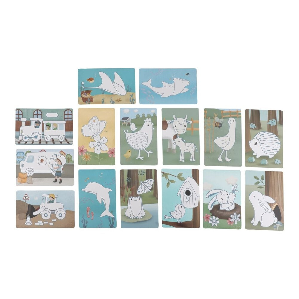 Tegnetablet Safari Friends med 30 maler - Little Dutch