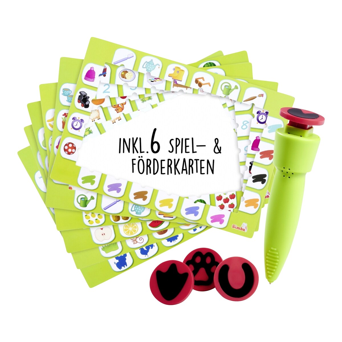 Detalj av dyrestempler på Tegnetavle med lydpenn Stampy og 4 dyrestempler