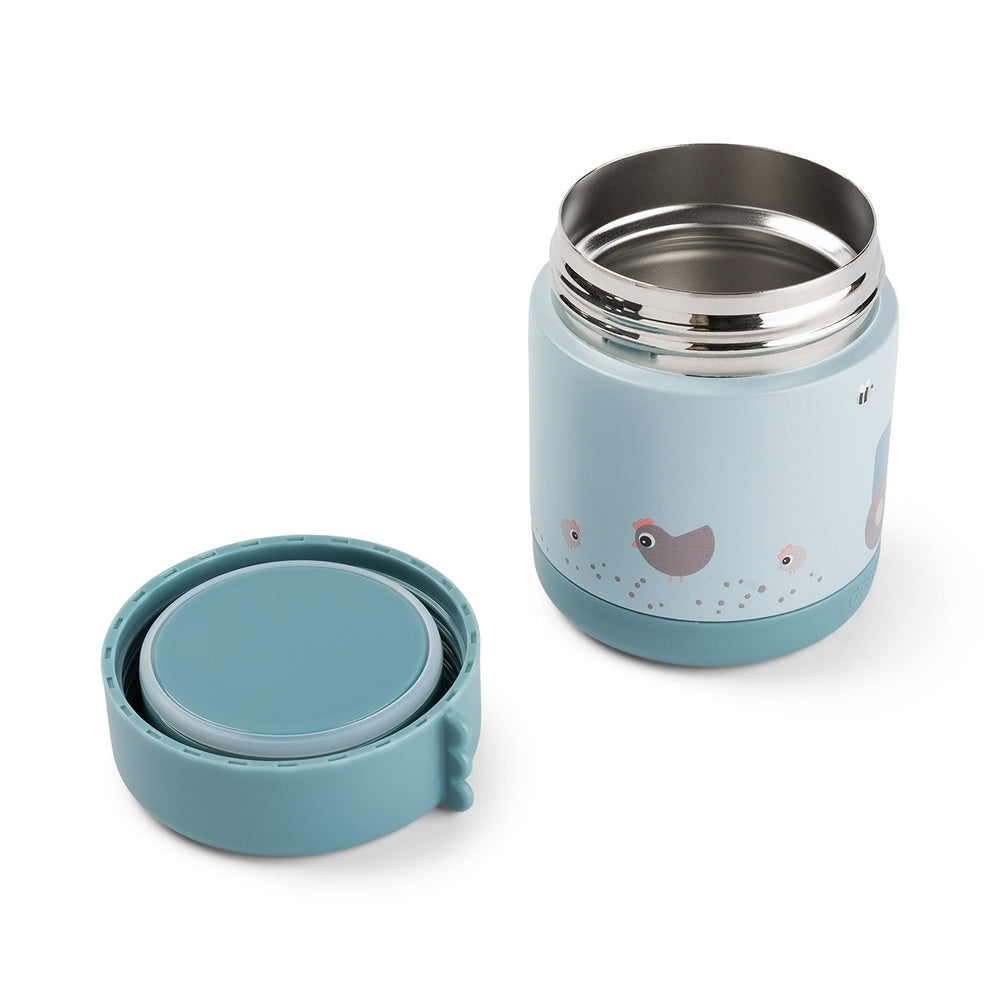 Termos matbeholder 300 ml Tiny Farm blå detalj med lokk