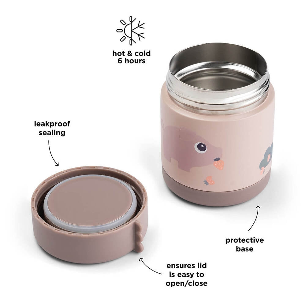 Detalj av Termos matbeholder Tiny Farm rosa 300 ml