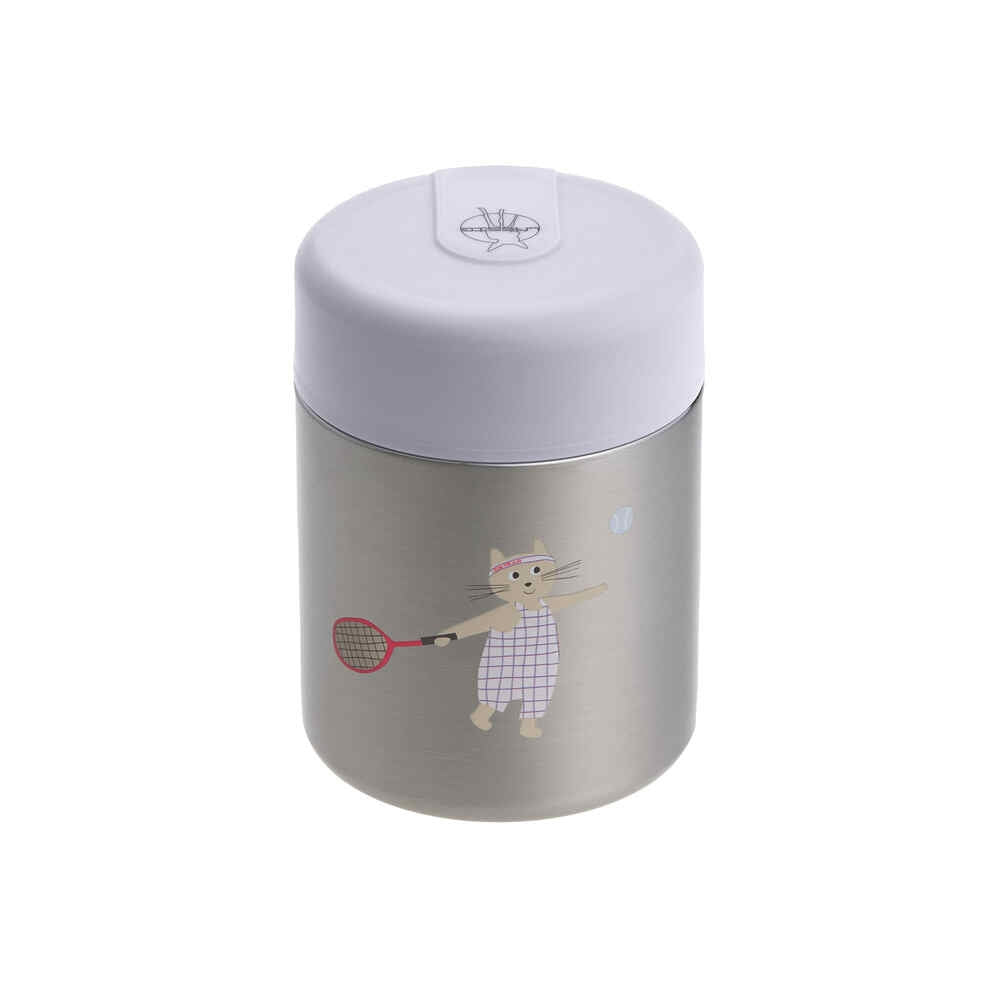 Termosbeholder rustfritt stål 315 ml Tiny Team katt bakside