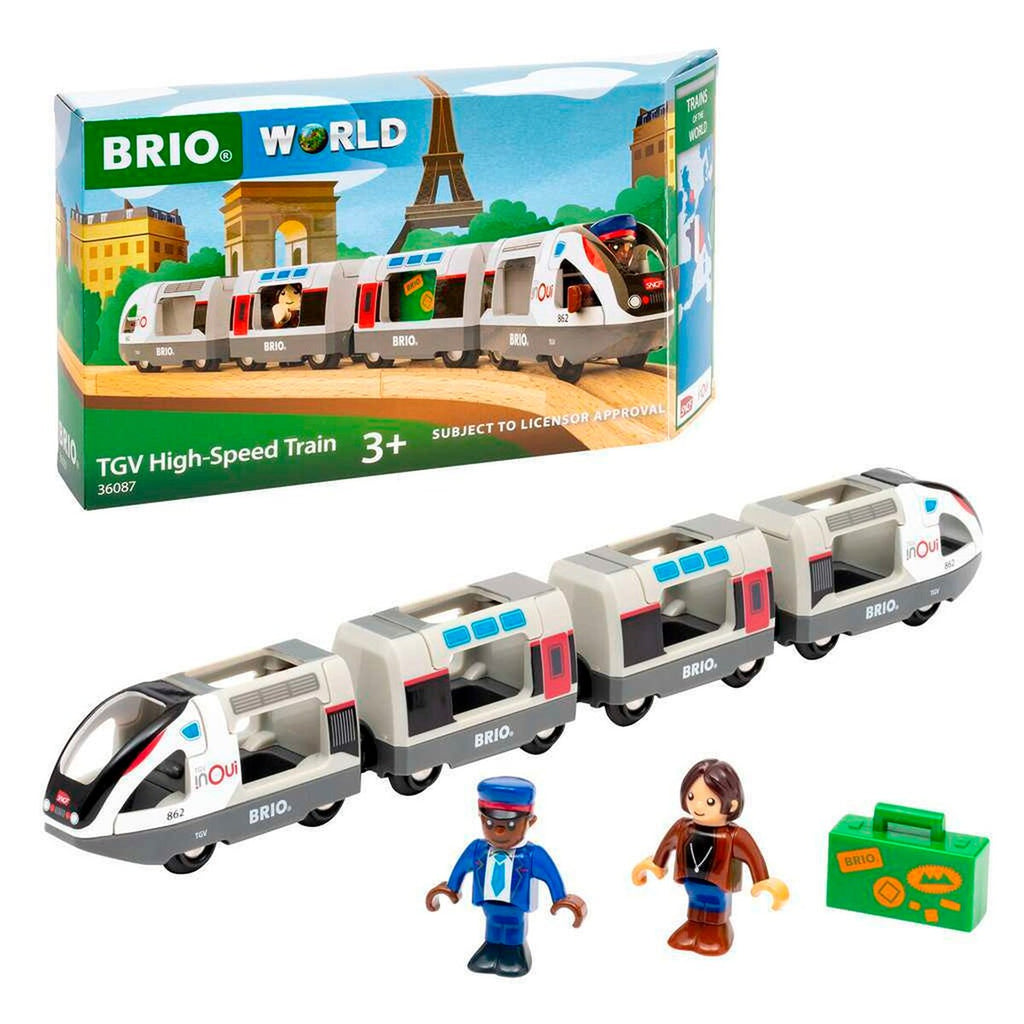 TGV høyhastighetstog i tre 37,5 cm - BRIO forfra
