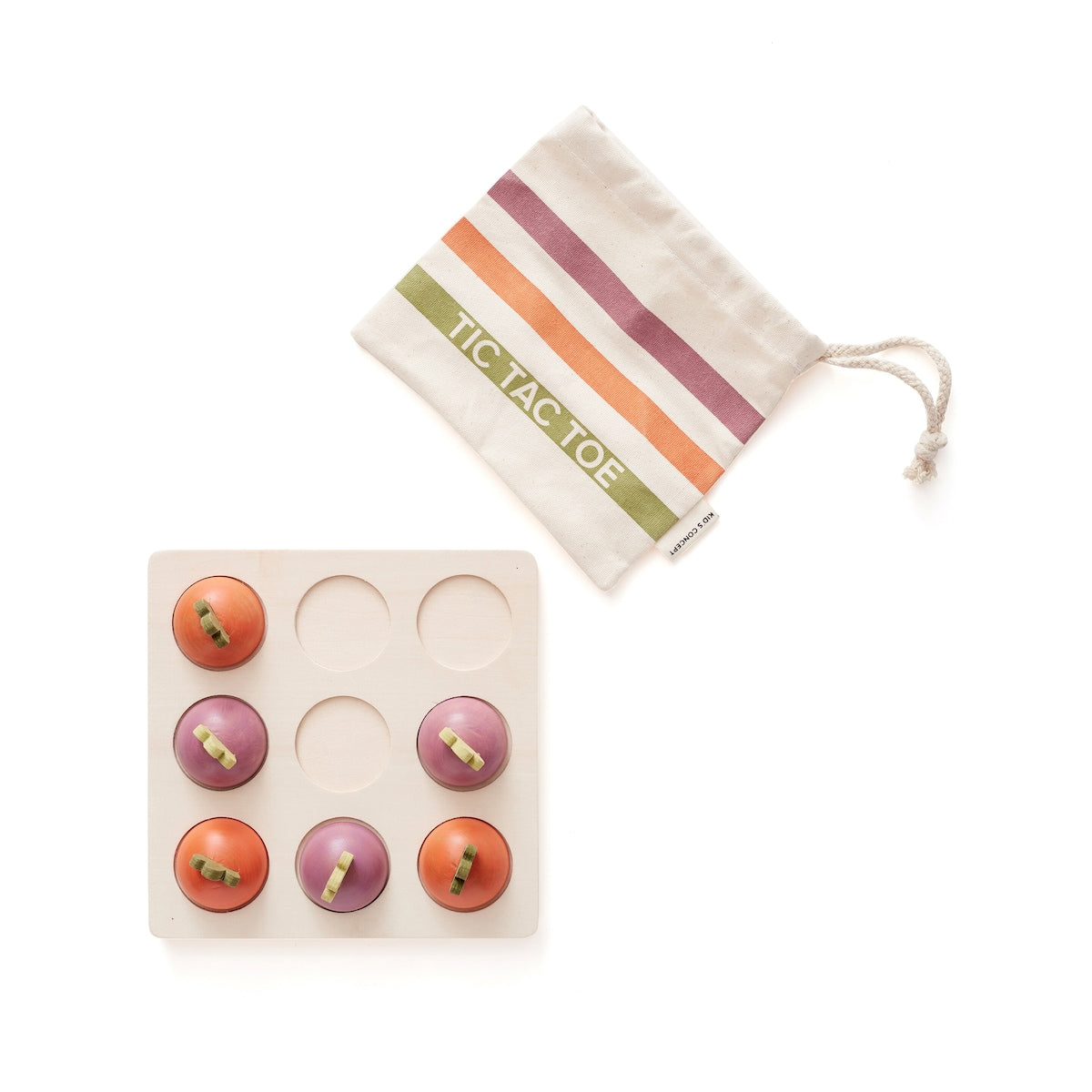 Tic Tac Toe brettspill i tre 17 x 17 cm forfra