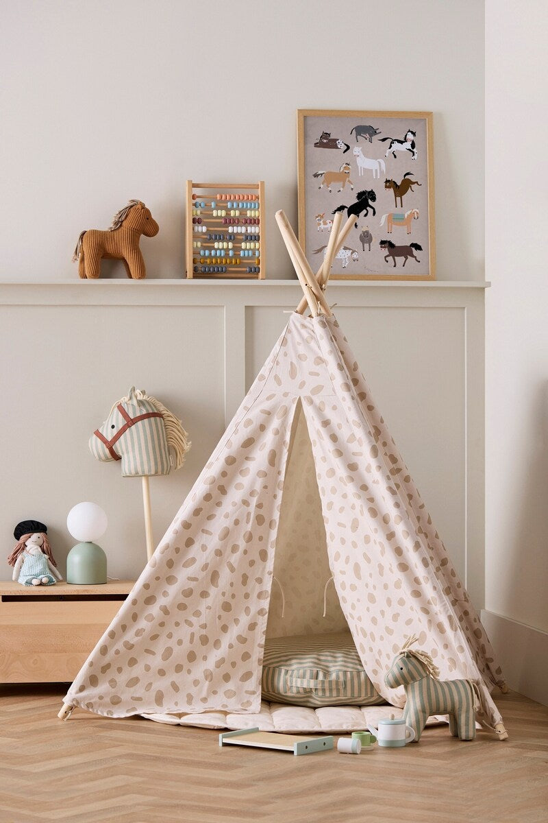 Detalj av flekkmønster på Tipi-leketelt med flekkmønster 100x95x140 cm bomull