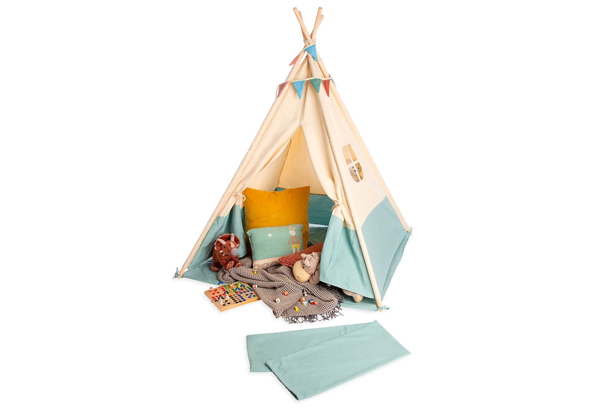 Tipi Yuma med vindu og bundmatte 122 x 120 x 155 cm fra Pinolino sett forfra