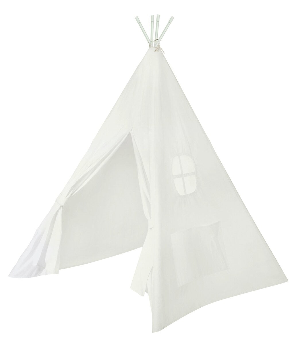 Tipitelt i canvas med fiberglassstenger 156x110x177 cm forfra