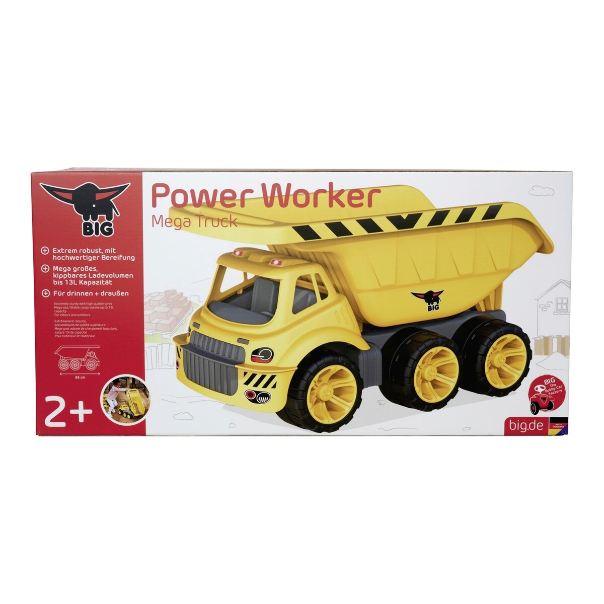 Tipplastebil Power Worker Mega 13 liter med klistremerker