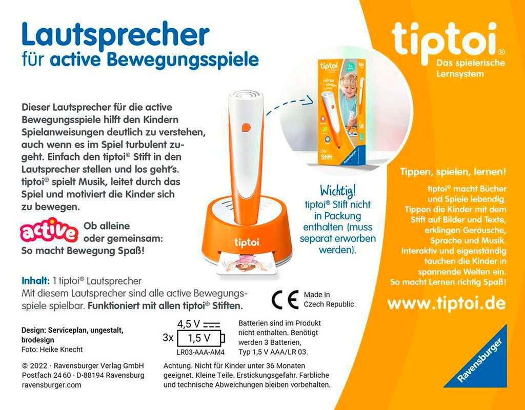 tiptoi ACTIVE høyttaler for bevegelsesspill bakside