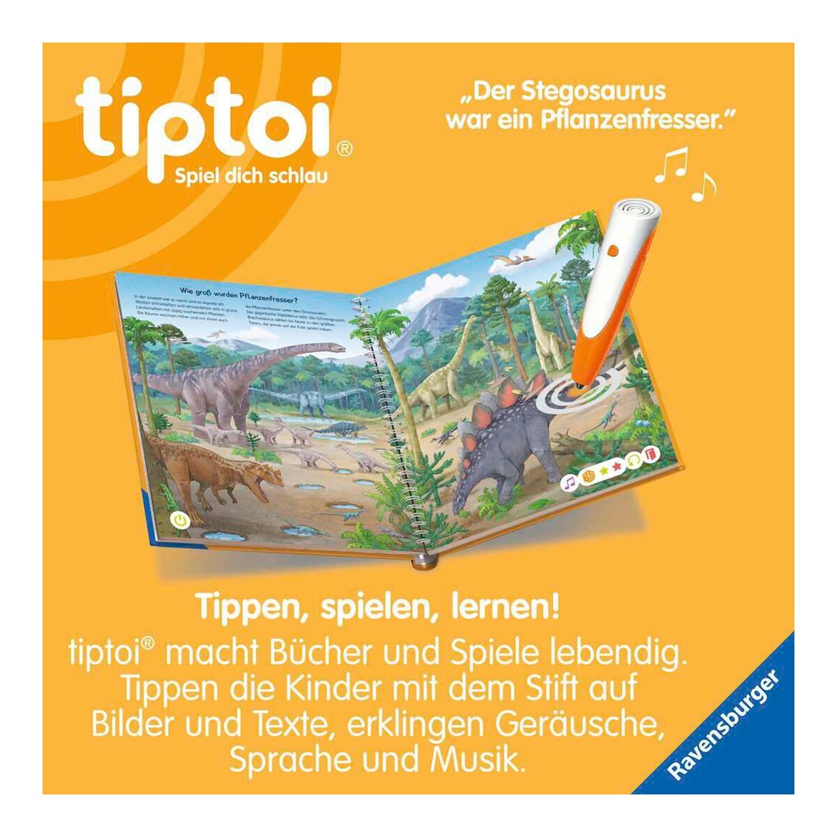 tiptoi® bok vi oppdager dinosaurene fra 4 år baksidebilde