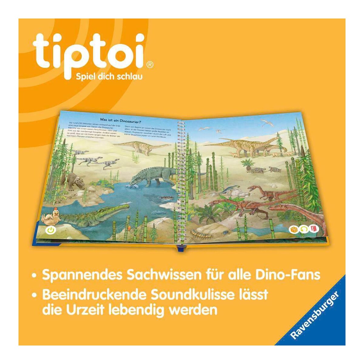 detaljbilde av tiptoi® bok vi oppdager dinosaurene fra 4 år