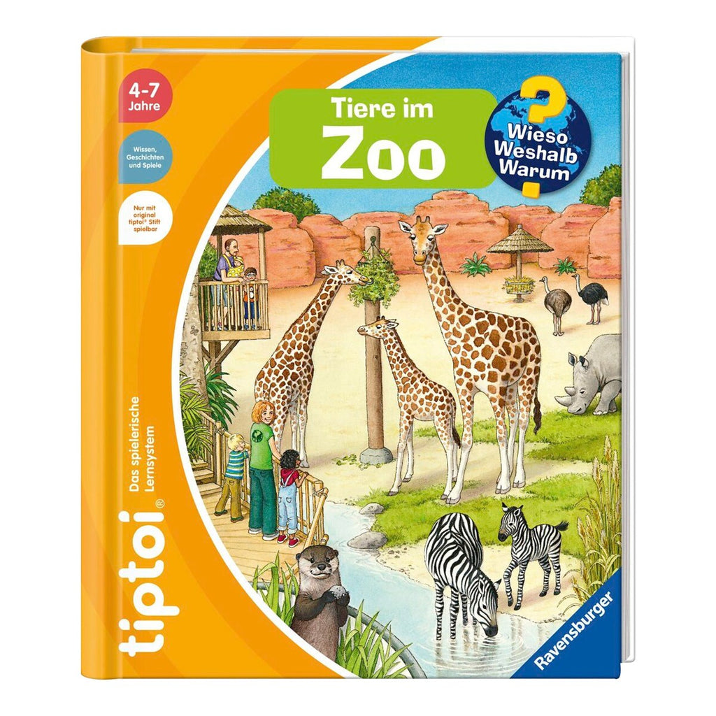 tiptoi® faktabok "Wieso? Weshalb? Warum? Tiere im Zoo" forside