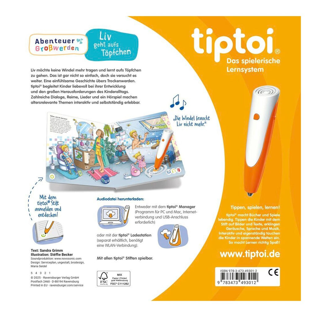 tiptoi® interaktiv bok Liv geht aufs Töpfchen med tiptoi®-stift
