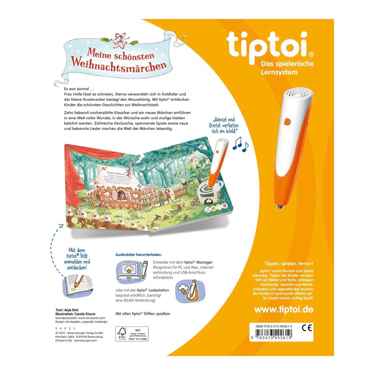 tiptoi® interaktiv bok "Meine schönsten Weihnachtsmärchen" lukket bok