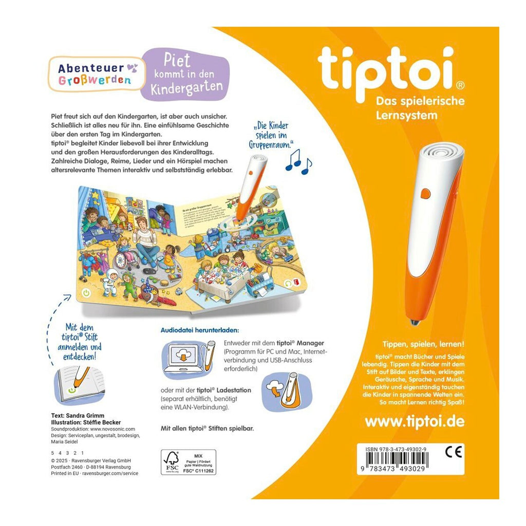 tiptoi® interaktiv bok "Piet kommt in den Kindergarten" detalj av omslag