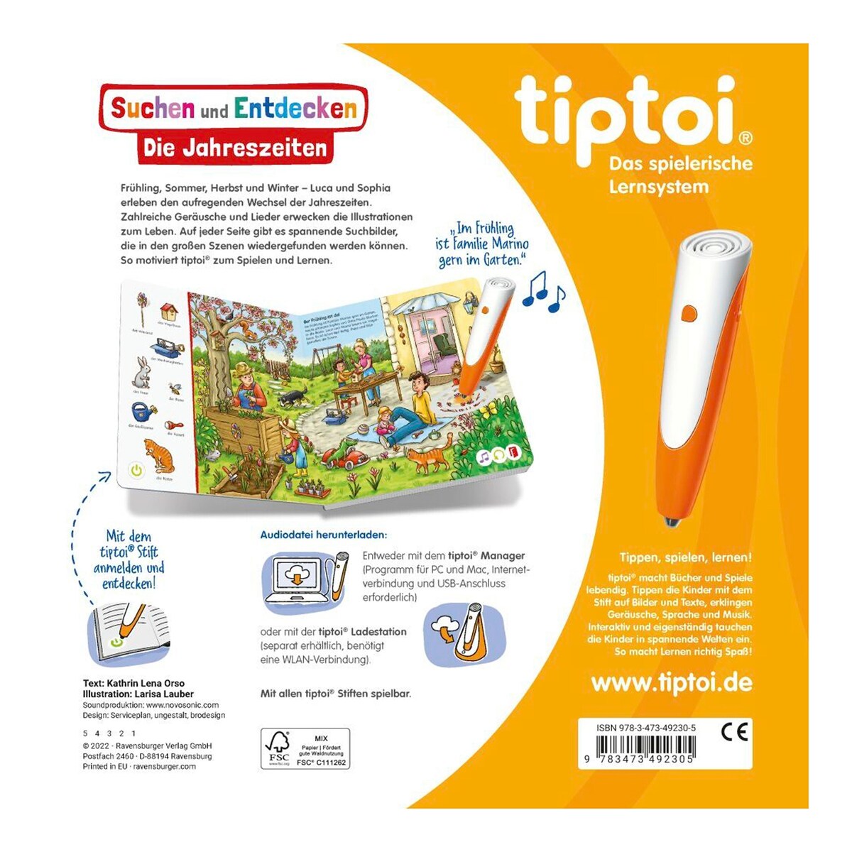 tiptoi® lete og oppdage: årstidene åpen bok