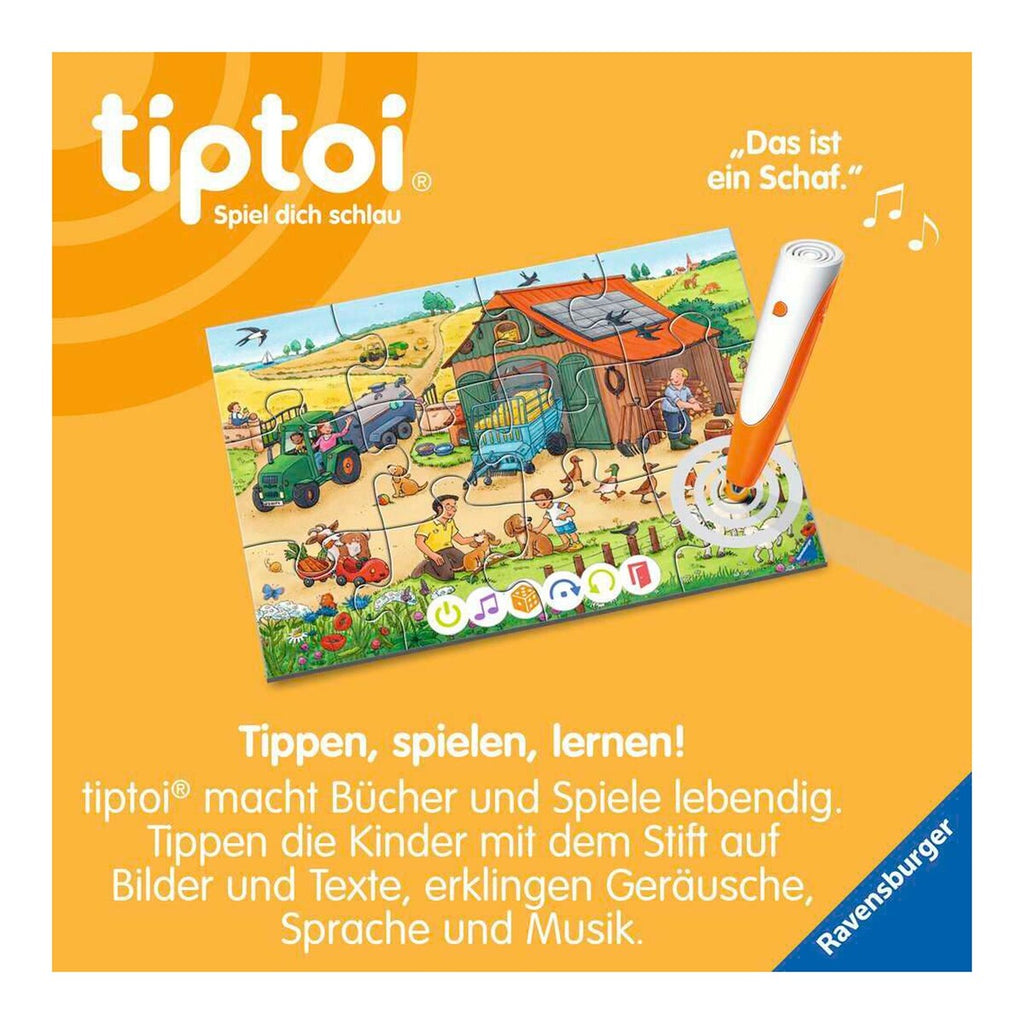 nærbilde av tiptoi puslespill bondegård 2x12 brikker