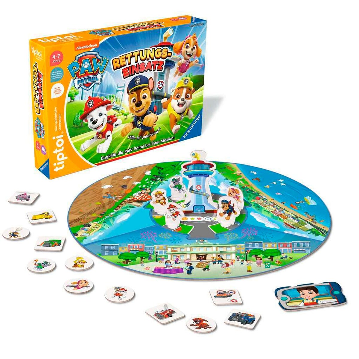 Tiptoi redningsoppdrag Paw Patrol brettspill bakside