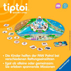 Nærbilde av innsatsgjenstander i Tiptoi redningsoppdrag Paw Patrol brettspill