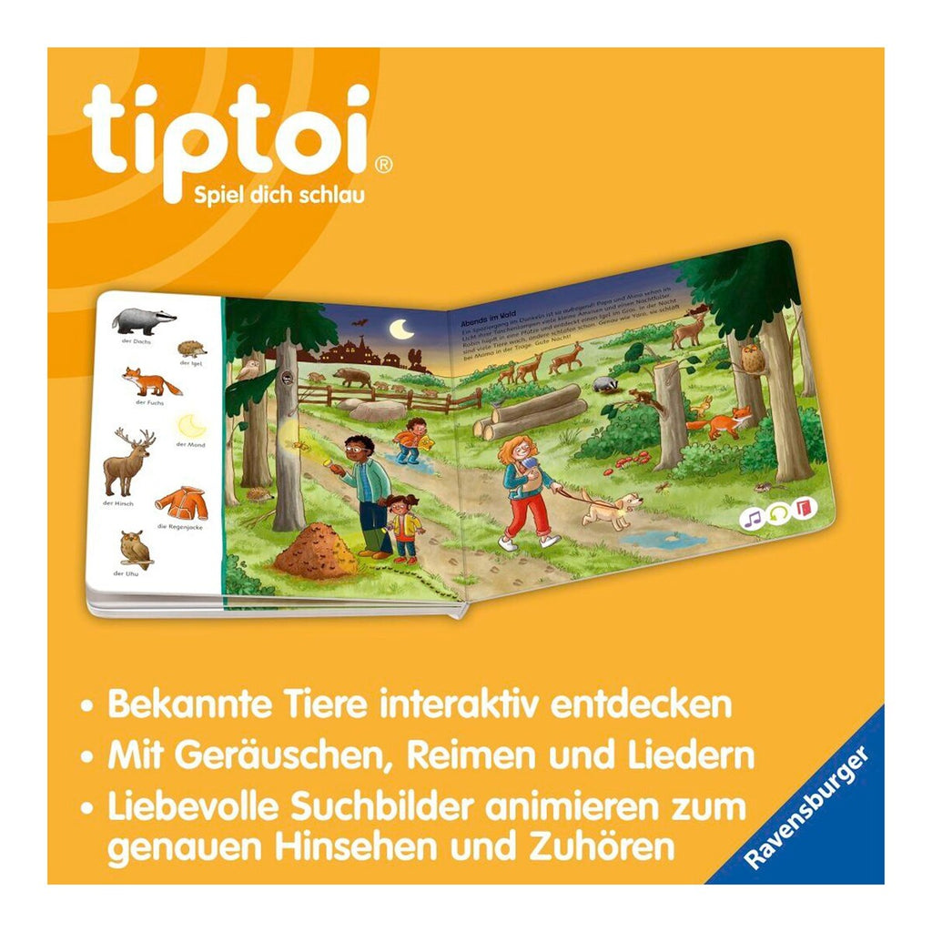 montert side i tiptoi® interaktiv bok Suchen und Entdecken Meine Tiere