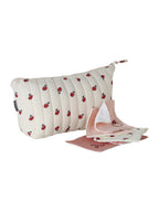 Toalettmappe for baby i musselin bomull 25x18 cm forfra