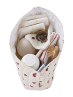 Toalettmappe for baby i musselin bomull 25x18 cm montert
